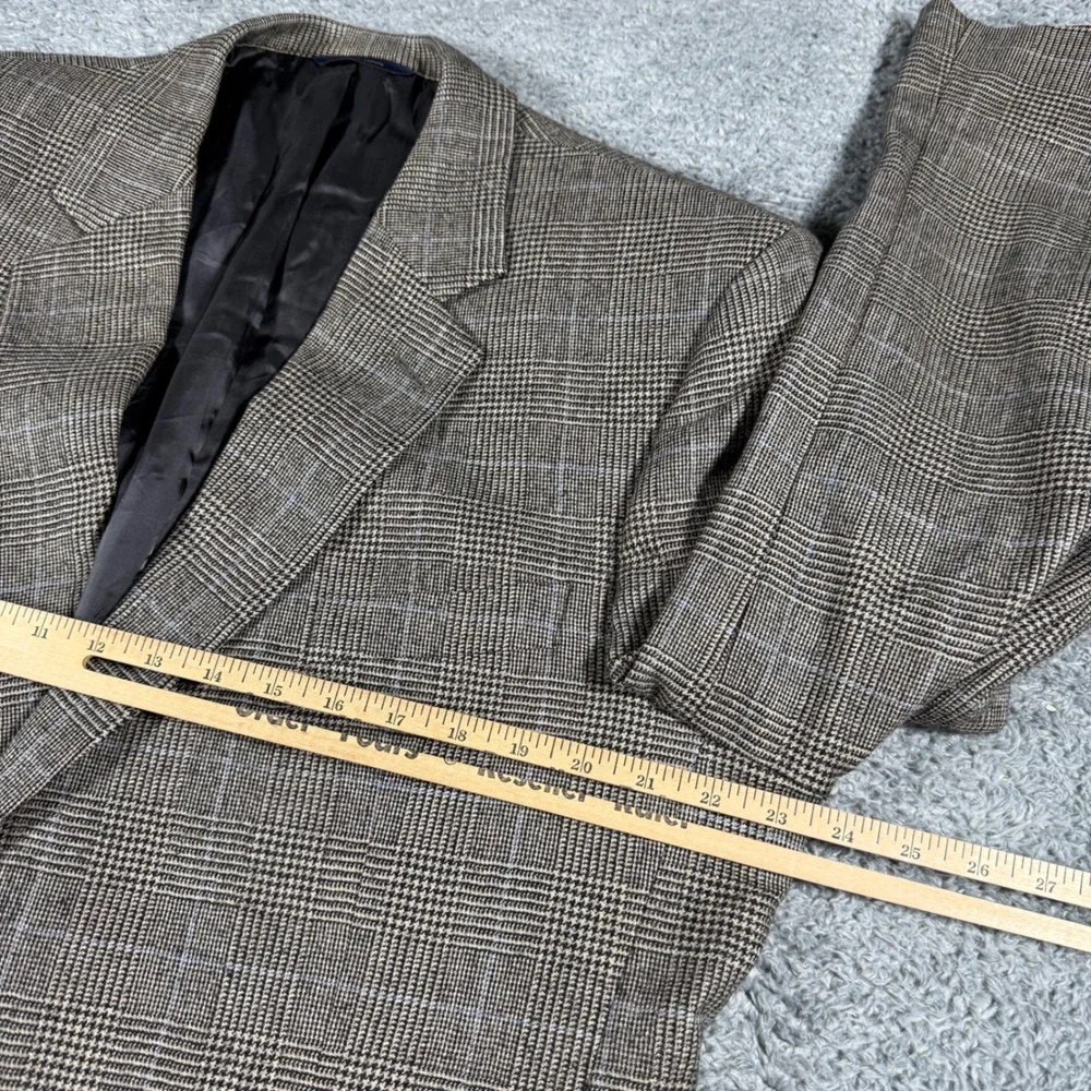 Loro Piana Brooks Brothers Sport Coat Blazer Jacket Men 46L Glen Check‎ Madison